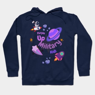purple up for military kids astronaut child Hoodie